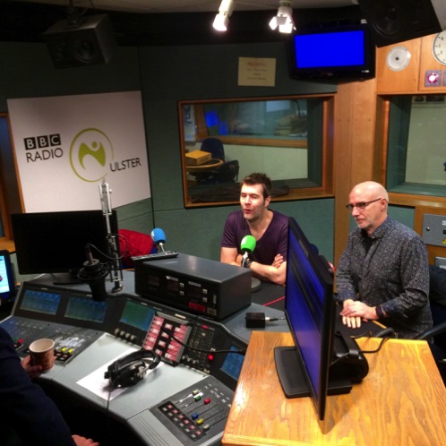 Plugging UK's Best Part-time Band with Midge Ure and Rhod Gilbert
Radio Ulster, Belfast
Plugging UK's Best Part-time Band with Midge Ure and Rhod Gilbert
Radio Ulster, Belfast
